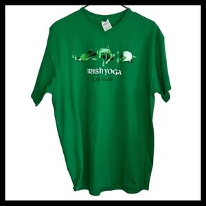 NWOT Delta Magnum Weight Irish Yoga Las Vegas Green Graphic T-Shirt Mens Large L